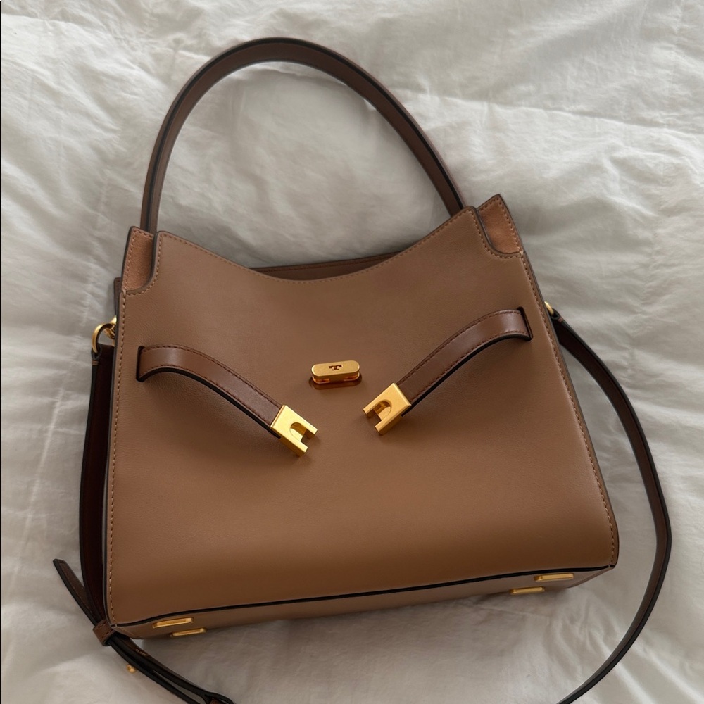 Tory Burch Elegant Brown Leather Handbag